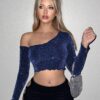 Blusa Asimetrica Azul Real